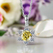 1.0 Ct Round Diamond Snowflake Pendant Necklace-Evani Naomi Jewelry