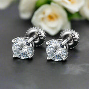 1.0 Ct Round Diamond Stud Earrings-Evani Naomi Jewelry