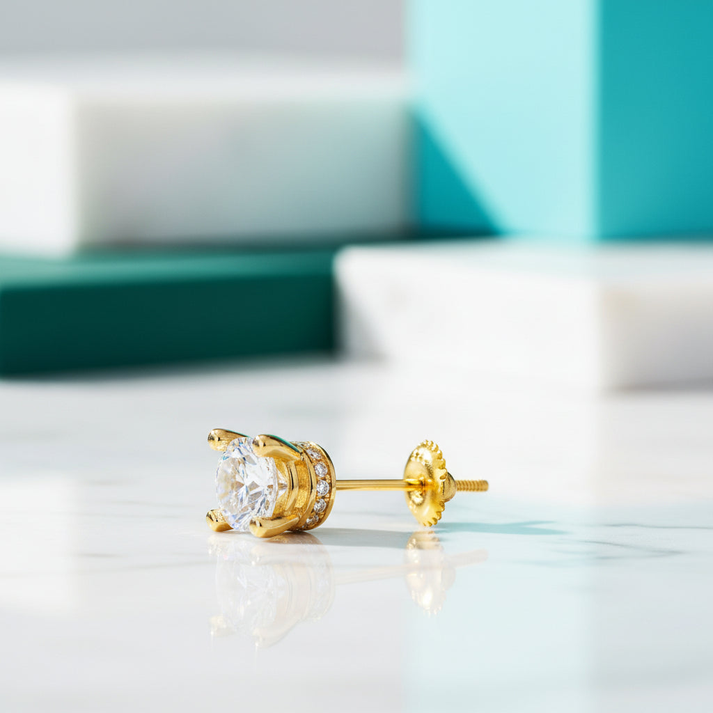 1.0 Ct Round Diamond Stud Earrings-Evani Jewelry