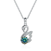 1.0 Ct Round Diamond Swan Pendant Necklace-Evani Naomi Jewelry