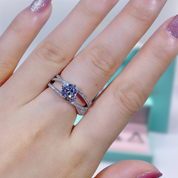 1.0 Ct Round Diamond Three Laps Engagement Ring-Evani Naomi Jewelry