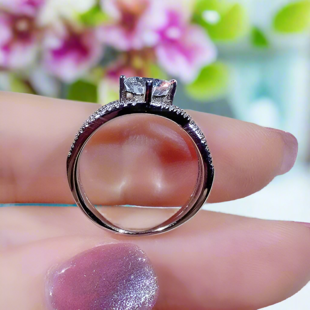 1.0 Ct Round Diamond Three Laps Engagement Ring-Evani Naomi Jewelry