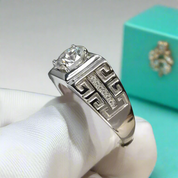 1.0 Ct Round Diamond Vintage Mens Ring-Evani Naomi Jewelry