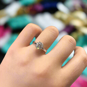 1.0ct Diamond Snowflake White Gold Engagement Ring-Evani Naomi Jewelry