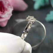 1.0ct Diamond Snowflake White Gold Engagement Ring-Evani Naomi Jewelry