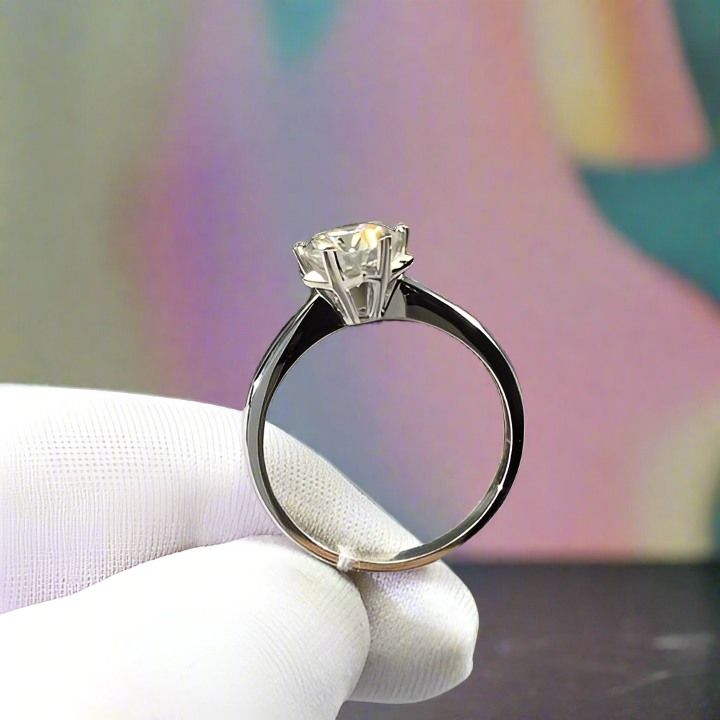 1.0ct Diamond Snowflake White Gold Engagement Ring-Evani Naomi Jewelry