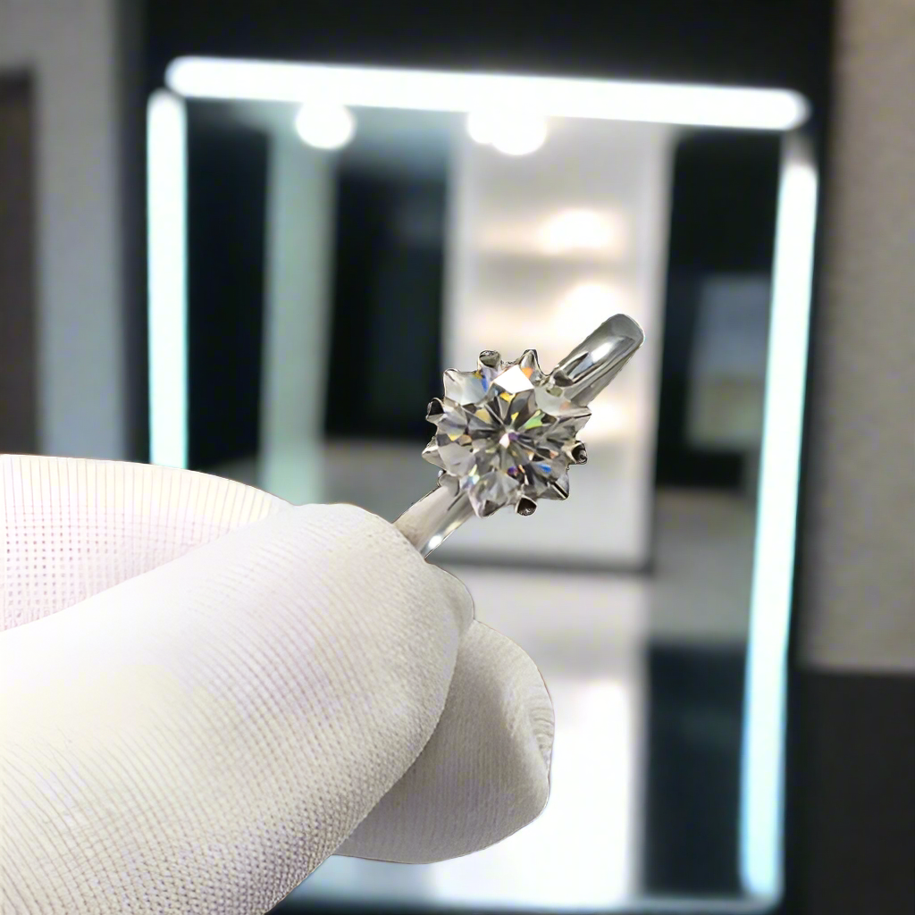 1.0ct Diamond Snowflake White Gold Engagement Ring-Evani Naomi Jewelry