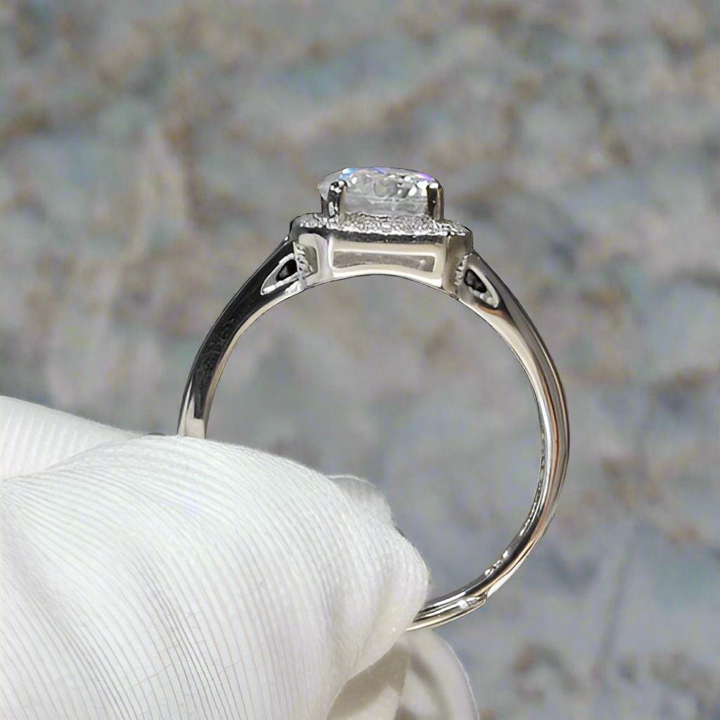 1.0ct Diamond Split Shank White Gold Engagement Ring-Evani Naomi Jewelry