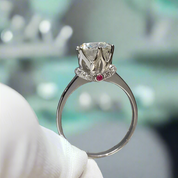 1.0ct Diamond with Crown Setting White Gold Engagement Ring-Evani Naomi Jewelry