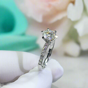 1.0ct Round Cut Diamond White Gold Engagement Ring-Evani Naomi Jewelry
