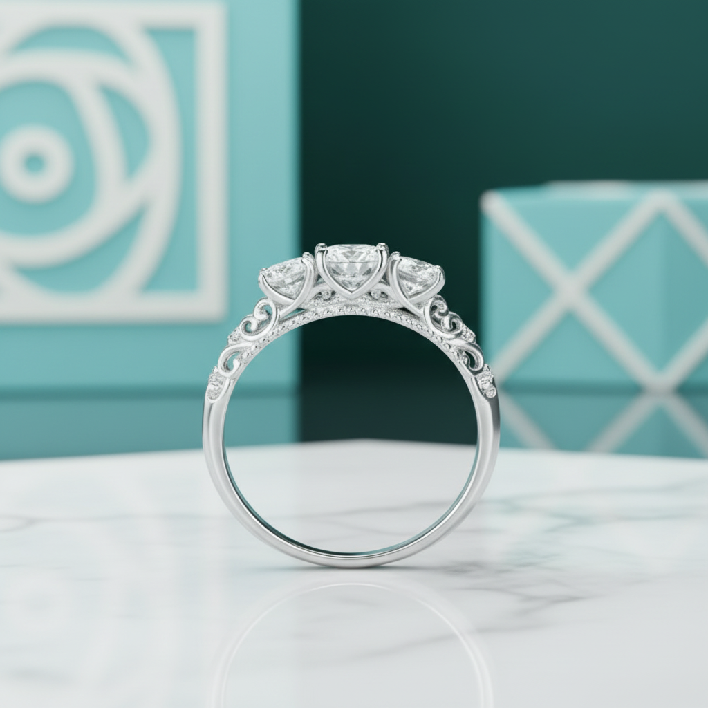 1.1 Cttw Round Cut Diamond Engagement Ring-Evani Jewelry