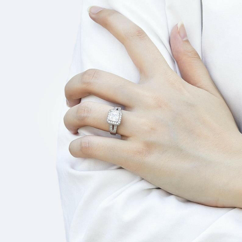 1.2 Ct Princess Cut Diamond Engagement Ring-Evani Naomi Jewelry