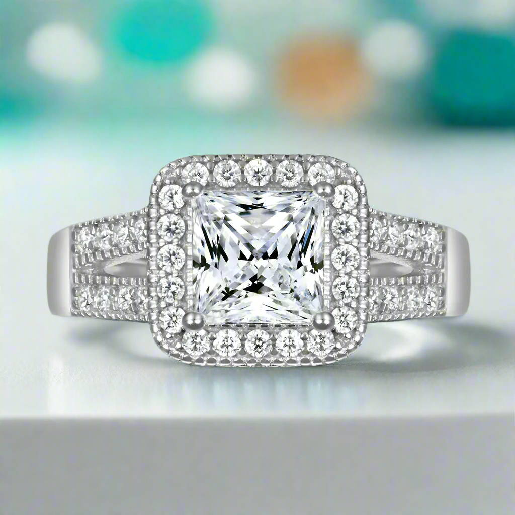 1.2 Ct Princess Cut Diamond Engagement Ring-Evani Naomi Jewelry
