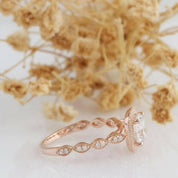 1.2 Ct Round Cut Diamond 14K Rose Gold Halo Engagement Ring-Evani Naomi Jewelry