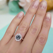 1.3 Ct Round Cut Diamond Halo Vintage Engagement Ring-Evani Naomi Jewelry