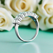 1.4 Ctw Round Diamond Half Eternity Wedding Band-Evani Naomi Jewelry