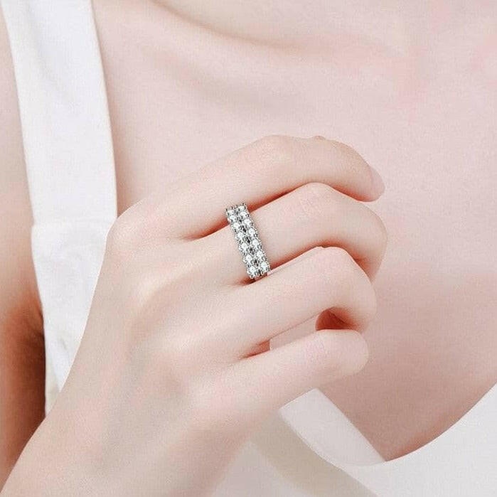 1.4 Ctw Round Diamond Half Eternity Wedding Band-Evani Naomi Jewelry