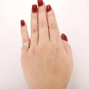 1.5 Ct Oval Cut Diamond Hidden Halo Engagement Ring-Evani Naomi Jewelry