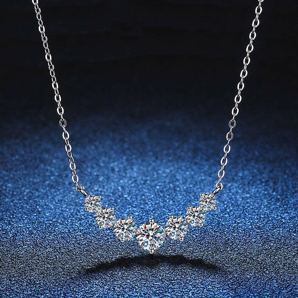 1.7 Ct Seven Stone Diamond Pendant Necklace-Evani Naomi Jewelry