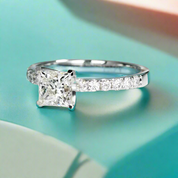 1ct 5.5mm Princess Cut Diamond Engagement Ring-Evani Naomi Jewelry