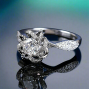 1ct 6.5mm Round Cut Diamond Wedding Ring-Evani Naomi Jewelry