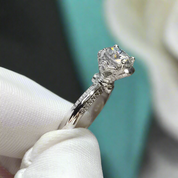 1ct Diamond Rose Bud White Gold Engagement Ring-Evani Naomi Jewelry