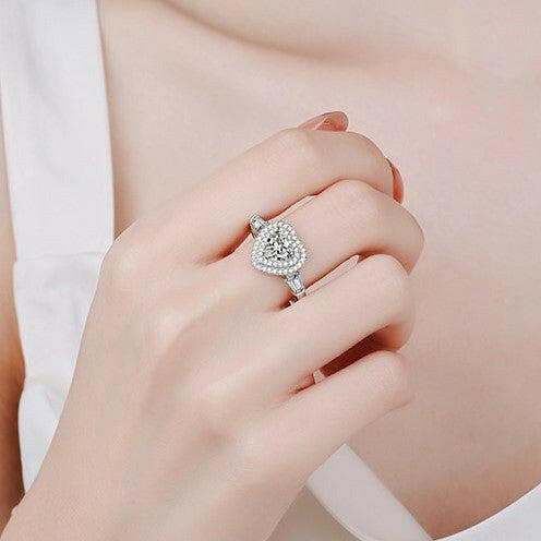 1ct Heart Cut Diamond Engagement Ring-Evani Naomi Jewelry