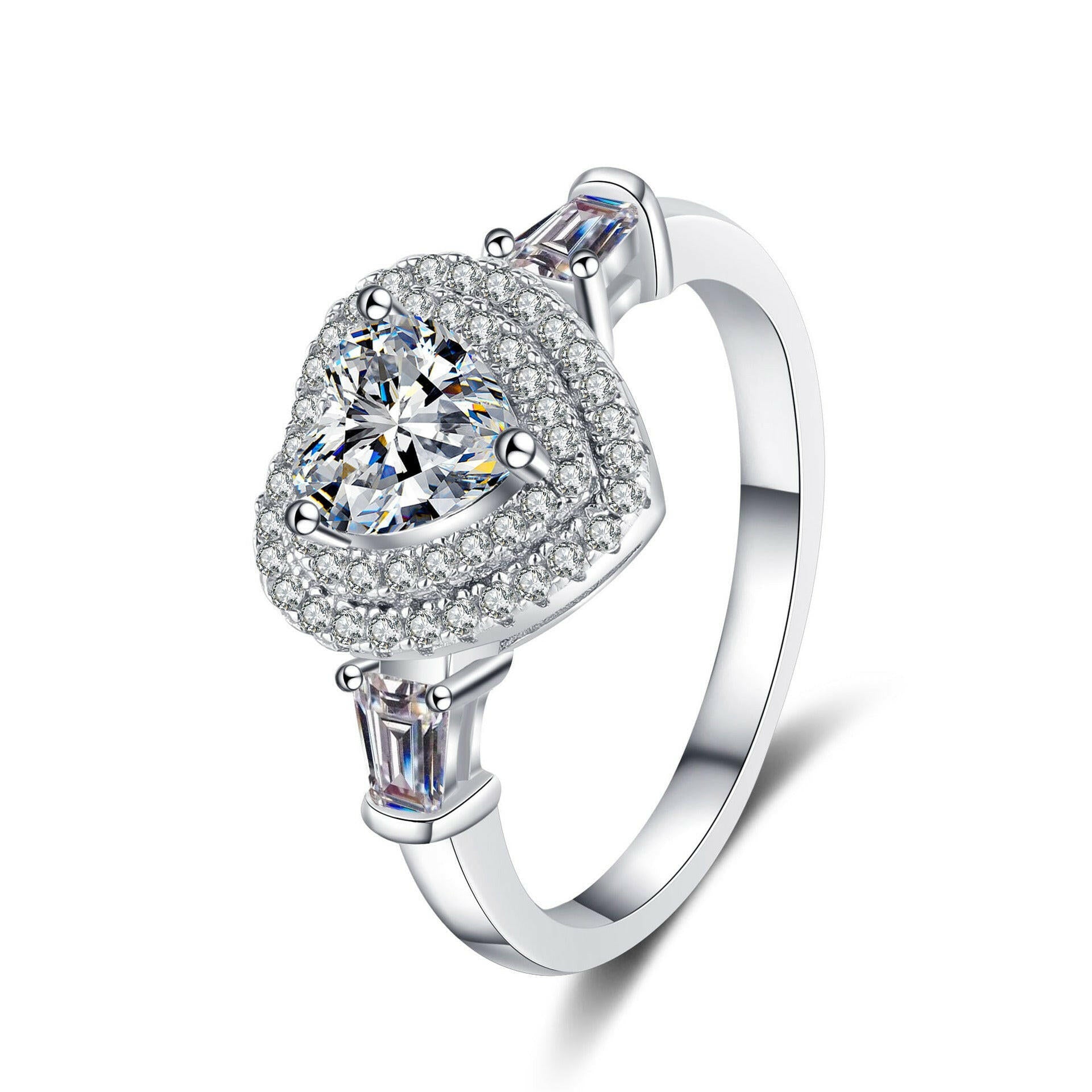 1ct Heart Cut Diamond Engagement Ring-Evani Naomi Jewelry
