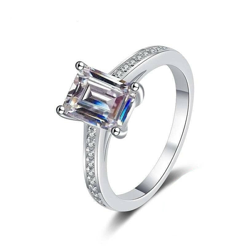 2.0 Ct Emerald Cut Diamond Engagement Ring-Evani Naomi Jewelry