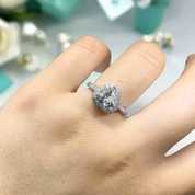 2.0 Ct Heart Cut Diamond Halo Engagement Ring-Evani Naomi Jewelry
