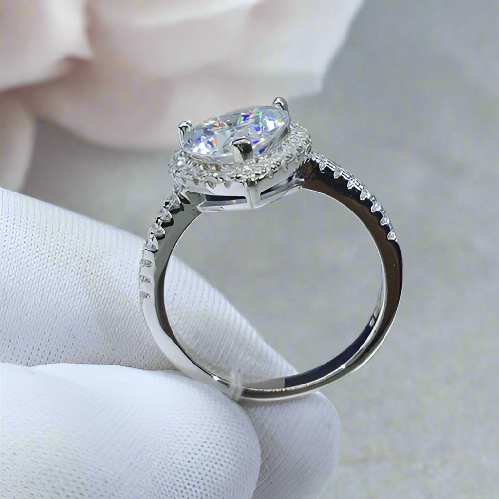 2.0 Ct Heart Cut Diamond Halo Engagement Ring-Evani Naomi Jewelry