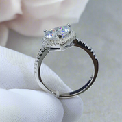 2.0 Ct Heart Cut Diamond Halo Engagement Ring-Evani Naomi Jewelry