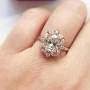 2.0 Ct Oval Cut Diamond 14K Rose Gold Engagement Ring-Evani Naomi Jewelry