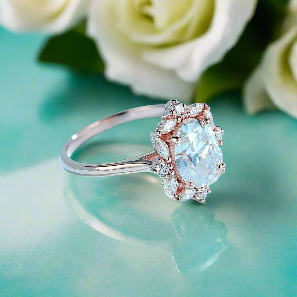 2.0 Ct Oval Cut Diamond 14K Rose Gold Engagement Ring-Evani Naomi Jewelry