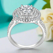 2.0 Ct Oval Cut Diamond Double Halo Engagement Ring-Evani Naomi Jewelry