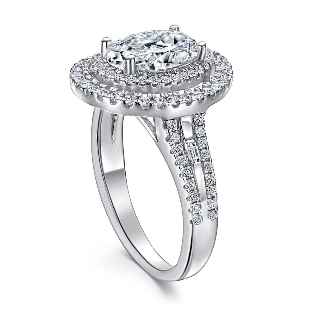 2.0 Ct Oval Cut Diamond Double Halo Engagement Ring-Evani Naomi Jewelry