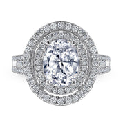 2.0 Ct Oval Cut Diamond Double Halo Engagement Ring-Evani Naomi Jewelry