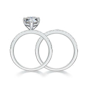 2.0 Ct Pear Cut Diamond Engagement Ring Set-Evani Naomi Jewelry