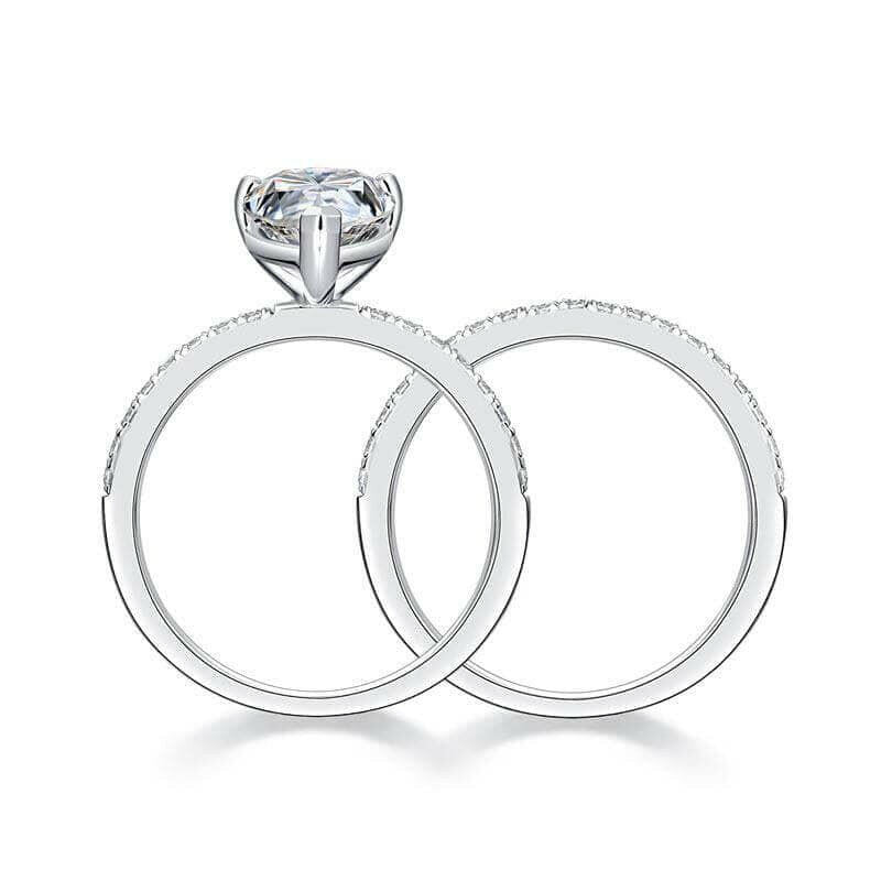 2.0 Ct Pear Cut Diamond Engagement Ring Set-Evani Naomi Jewelry
