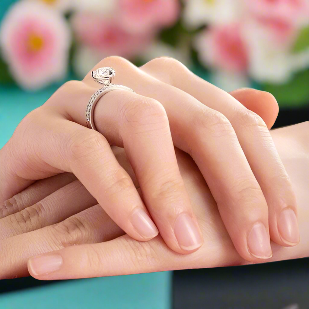 2.0 Ct Pear Cut Diamond Engagement Ring Set-Evani Naomi Jewelry