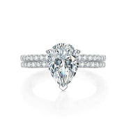 2.0 Ct Pear Cut Diamond Engagement Ring Set-Evani Naomi Jewelry