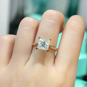 2.0 Ct Princess Cut Diamond 18K Rose Gold Engagement Ring-Evani Naomi Jewelry