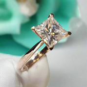 2.0 Ct Princess Cut Diamond 18K Rose Gold Engagement Ring-Evani Naomi Jewelry