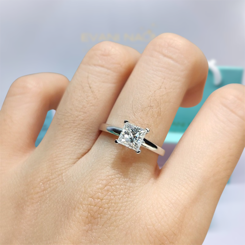 2.0 Ct Princess Cut Diamond Solitaire Engagement Ring-Evani Naomi Jewelry