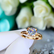 2.0 Ct Round Cut Diamond Cow Head Engagement Ring-Evani Naomi Jewelry