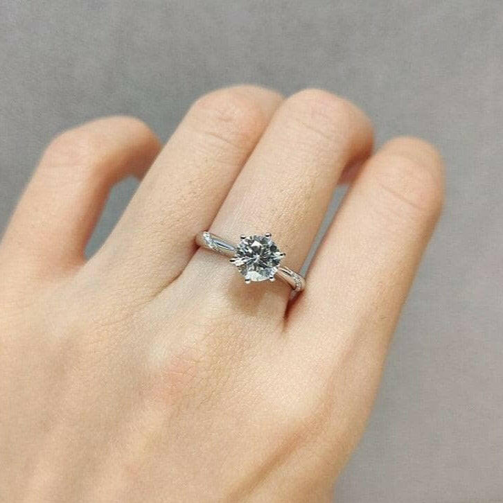 2.0 Ct Round Cut Diamond Engagement Ring-Evani Naomi Jewelry