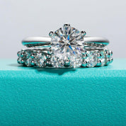 2.0 Ct Round Cut Diamond Engagement Ring Set-Evani Naomi Jewelry