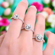 2.0 Ct Round Cut Diamond Halo Bridal Ring Set-Evani Naomi Jewelry