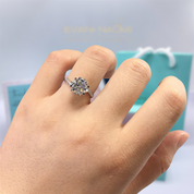 2.0 Ct Round Cut Diamond Snowflake Engagement Ring-Evani Naomi Jewelry