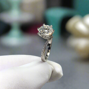 2.0 Ct Round Cut Diamond Snowflake Engagement Ring-Evani Naomi Jewelry